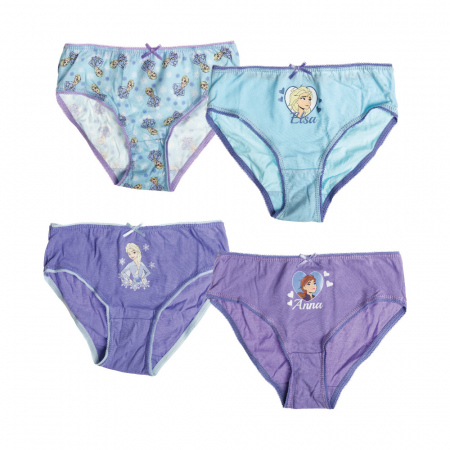 Lenjerie intimă și șosete - Set 4 chiloti pentru fetite, 100% bumbac, multicolor, Happy, Frozen