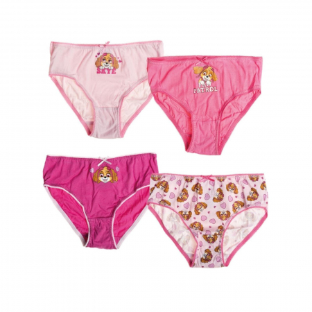 Lenjerie intimă și șosete - Set 4 chiloti pentru fetite, 100% bumbac, multicolor, Happy, Paw Patrol