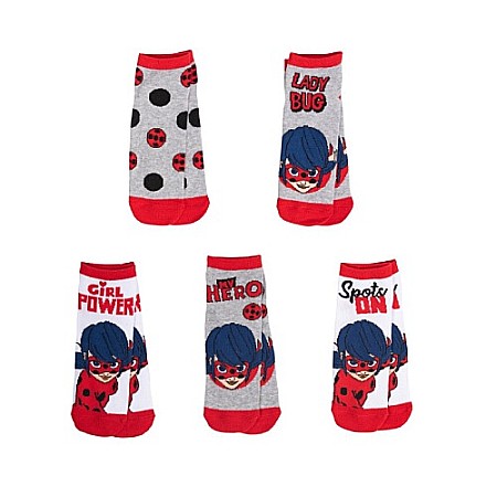 Lenjerie intimă și șosete - Set 5 perechi șosete copii, multicolor, Miraculous, LadyBug
