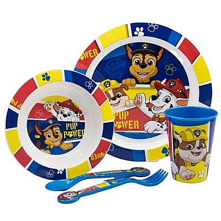 Set 5 piese pentru servit masa, plastic, fără BPA, multicolor, utilizabil la microunde, Paw Patrol [1]