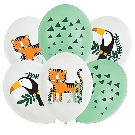 Baloane - Set 6 Baloane Latex Safari, Multicolor, 27,5 cm