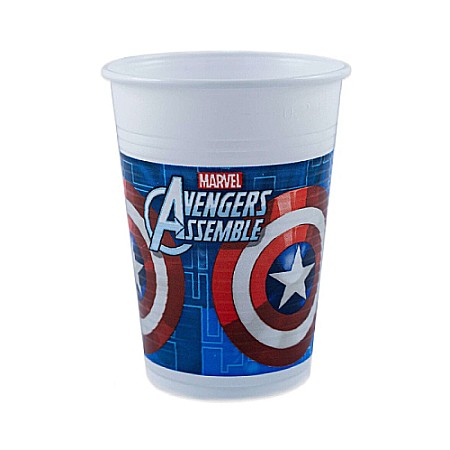 Veselă - Set 8 pahare, Javoli, Mode Avengers, 200ml, Plastic, Multicolor