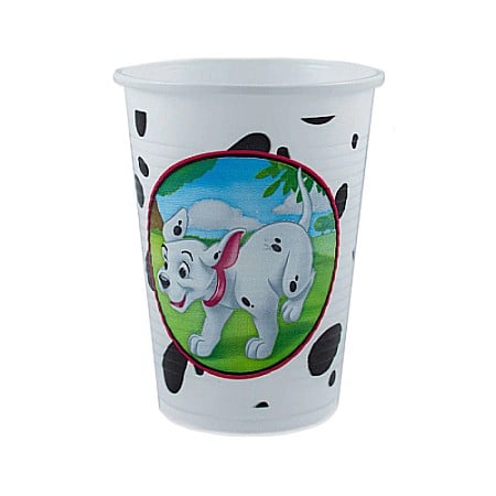Veselă - Set 8 pahare, Model 101 Dalmațieni, 200ml, Plastic, Multicolor