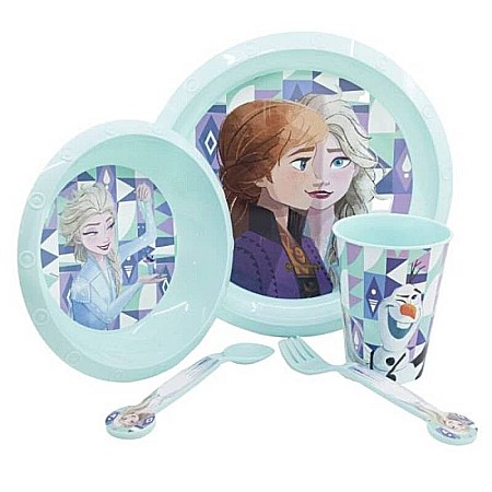 Set 5 piese pentru servit masa, plastic, fără BPA, multicolor, Ice Magic, Frozen, Disney [1]