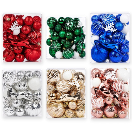 Decorațiuni de Crăciun - Set ornamente de Crăciun 48 bucăți