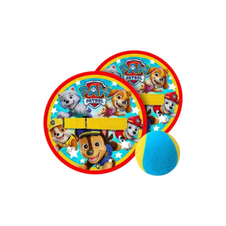 Jocuri sportive pentru copii - Set Joc Catch Ball, 2 palete, 1 minge, prindere Velcro, multicolor, Paw Patrol