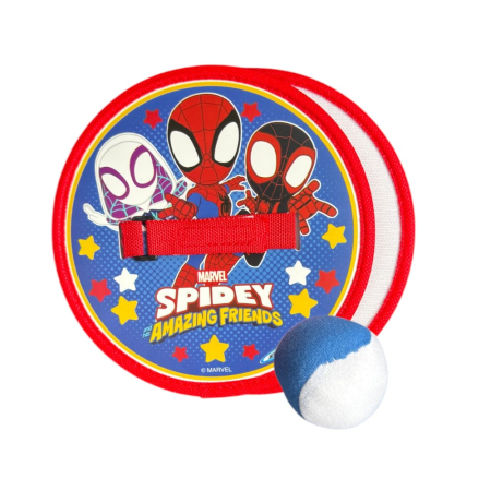 Activități sportive - Set Joc Catch Ball, 2 palete, 1 minge, prindere Velcro, multicolor, Spidey