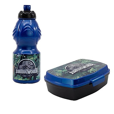 Cutii sandwich - Set cutie sandwich și sticlă pentru lichide, 400 ml, multicolor, Franchise, Jurassic World