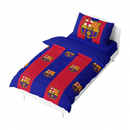 Lenjerii pat - Set lenjerie de pat 2 piese, 135x200 cm, 75x50 cm, multicolor, Blaugrana, FC Barcelona