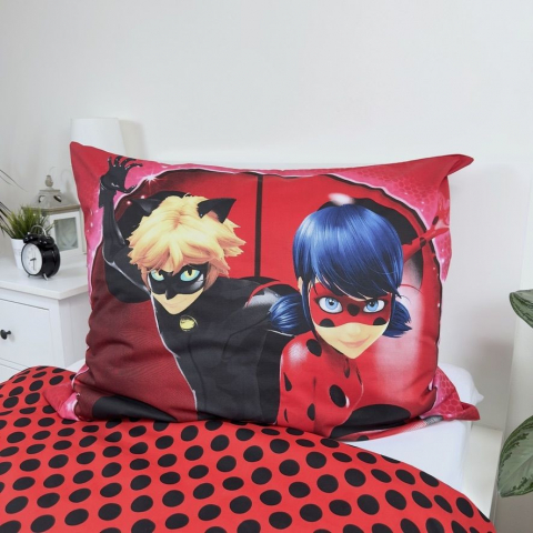 Set lenjerie de pat, 2 piese, reversibila, 100% bumbac, 140 x 200 cm, 70 x 90 cm, LadyBug, multicolor [3]