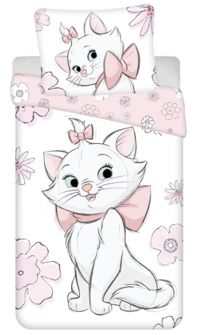 Set lenjerie de pat, 2 piese, reversibila, multicolor, 100% bumbac, 140 x 200 cm, 70 x 90 cm, The Aristocats, Disney