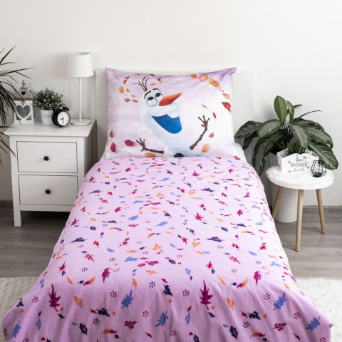 Set lenjerie de pat, 2 piese, reversibila, multicolor, 100% bumbac, 140 x 200 cm, 70 x 90 cm, Wind Frozen, Disney [2]