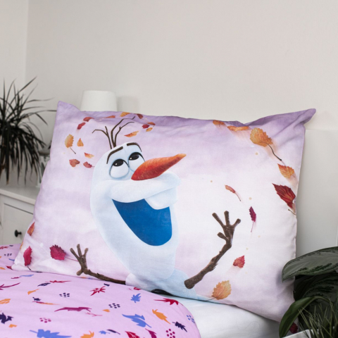 Set lenjerie de pat, 2 piese, reversibila, multicolor, 100% bumbac, 140 x 200 cm, 70 x 90 cm, Wind Frozen, Disney [3]