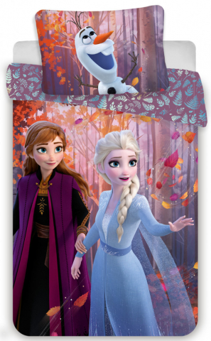 Lenjerii pat - Set lenjerie de pat pentru copii, Multicolor, 140 x 200 cm, 70x90 cm, Frozen Disney