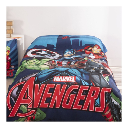 Set lenjerie pat, 100% bumbac, 2 piese, 140x200 cm, 65x65 cm, multicolor, Happy, Avengers [3]