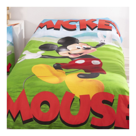 Set lenjerie pat, 100% bumbac, 2 piese, 140x200 cm, 65x65 cm, multicolor, Happy, Mickey Mouse [3]
