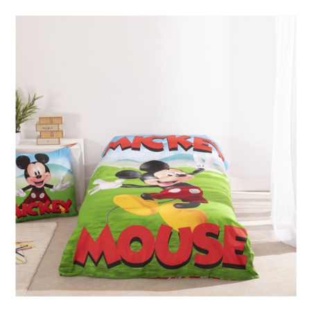 Set lenjerie pat, 100% bumbac, 2 piese, 140x200 cm, 65x65 cm, multicolor, Happy, Mickey Mouse [2]