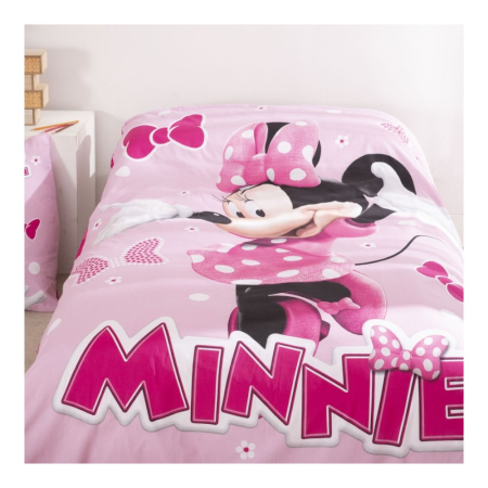 Set lenjerie pat, 100% bumbac, 2 piese, 140x200 cm, 65x65 cm, multicolor, Happy, Minnie Mouse [3]