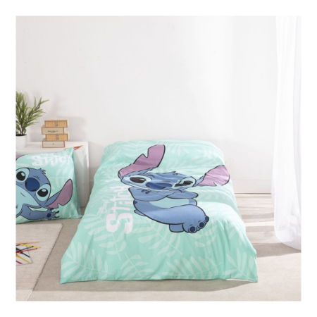 Set lenjerie pat, 100% bumbac, 2 piese, 140x200 cm, 65x65 cm, multicolor, Happy, Stitch [2]