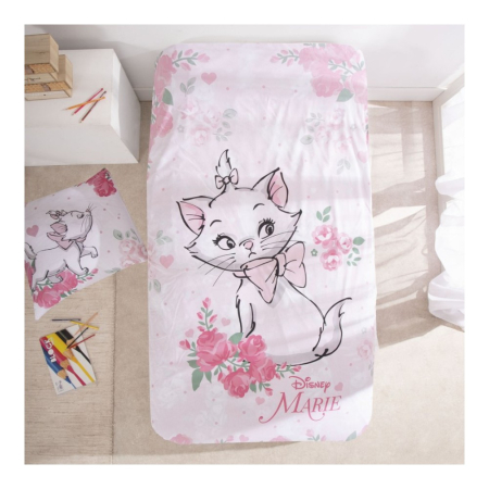 Set lenjerie pat, 100% bumbac, 2 piese, 140x200 cm, 65x65 cm, multicolor, Happy, The Aristocats [1]