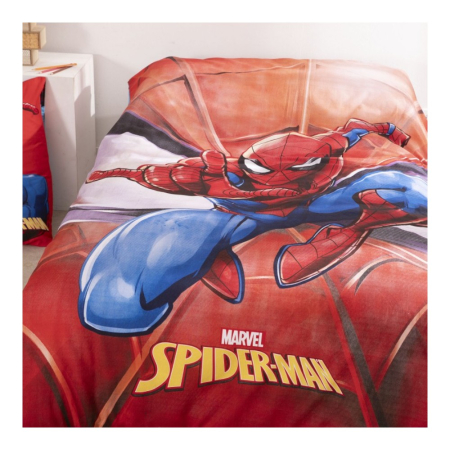 Set lenjerie pat, 100% bumbac, 2 piese, 140x200 cm, 65x65 cm, roșu, Happy, Spiderman [4]