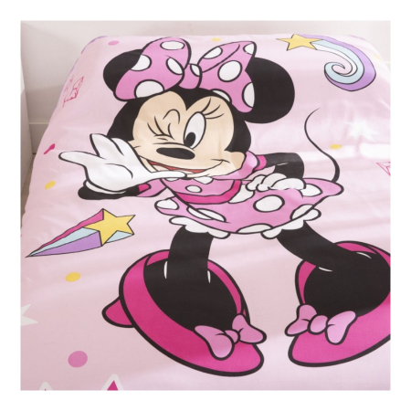 Set lenjerie pat, 100% bumbac, 2 piese, 140x200 cm, 65x65 cm, roz, Happy, Minnie Mouse [2]