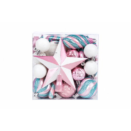 Decorațiuni de Crăciun - Set ornamente de Crăciun multicolor 50 bucăți