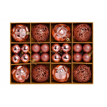 Decorațiuni de Crăciun - Set ornamente de Crăciun roz 40 bucăți