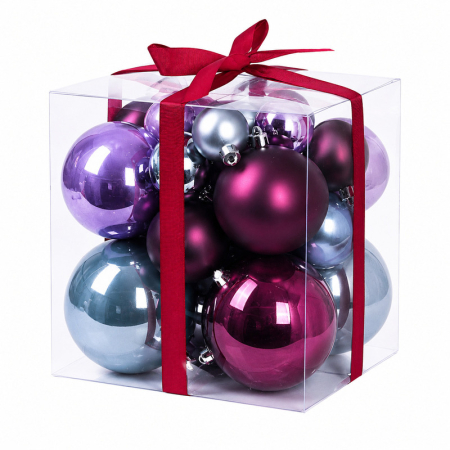 Decorațiuni de Crăciun - Set ornamente din plastic de Crăciun multicolor 22 bucăți