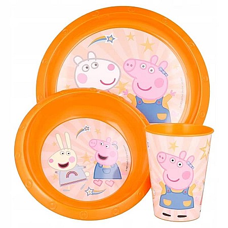Bebeluși - Set hrănire Peppa Pig, Plastic, Multicolor