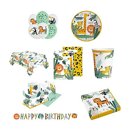 Seturi - Set petrecere, multicolor, 56 piese, Get Wild Round