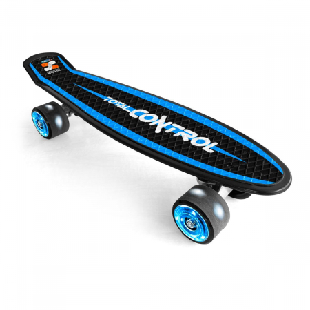 Skateboard - Skateboard Copii, 55 x 15 cm, placa PP antiderapanta, roti luminoase fara baterii, rulmenti Abec-7, multicolor, Skids Control Light