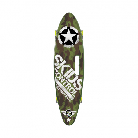 Skateboard Copii, 55 x 15 cm, placa PP antiderapanta, rulmenti Abec-7, multicolor, Skids Control Military [1]