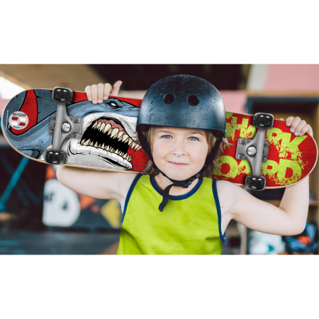 Skateboard Copii, 70 x 20cm, 9 straturi de artar, placa antiderapanta, rulmenti Abec-5, multicolor, Skids Control [3]