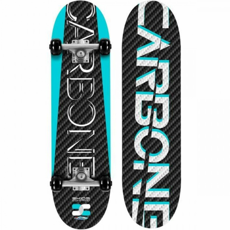 Skateboard Copii, 70x20 cm, 9 straturi de artar, placa antiderapanta, rulmenti Abec-5, multicolor, Skids Control Carbone [3]