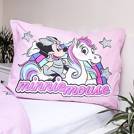 Set lenjerie pat copii, 100% bumbac, multicolor, 2 piese, 140×200 cm, 70×90, Unicorn, Minnie Mouse [3]