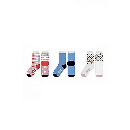 Adulți - Set 3 perechi șosete damă, cu logo, multicolor, Lee Cooper Originals, lee03