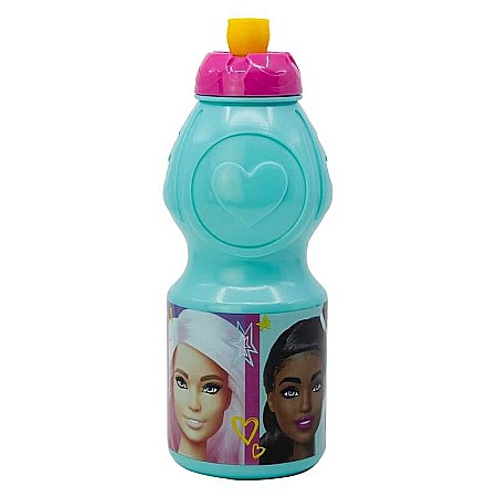 Sticlă sport, plastic, pentru apă, Barbie, 400ml Roz [1]