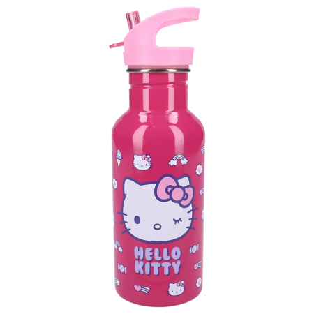 Sticle pentru lichide - Sticla apa pentru copii, multicolor, capacitate 500 ml, Take A Sip, Hello Kitty