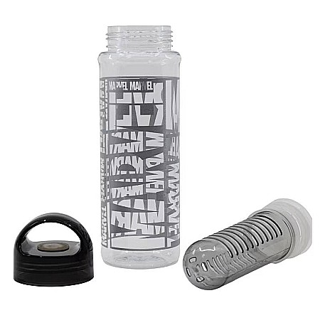Adulți - Sticlă sport, Tritan, cu infuzor pentru fructe, fără BPA, gri, 750 ml, Marvel