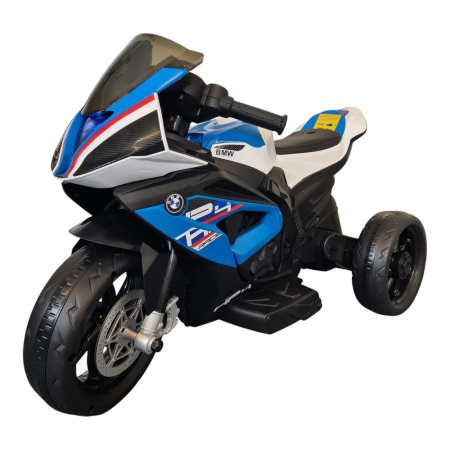 Mini tricicletă electrică cu licență BMW HP4, pentru o persoană, Albastru, 12V, Sunete/Muzică, Lumini, Greutate maximă suportată 30 kg, 82x42x54 cm [2]