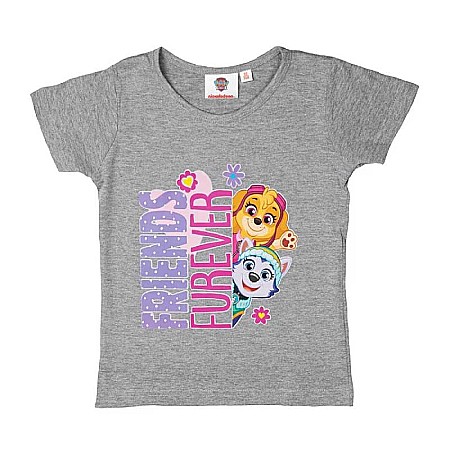 Tricouri copii - Tricou fetițe,100% bumbac, gri, Paw Patrol, Friends
