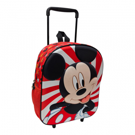 Ghiozdane și Rucsacuri - Troler 3D, 32x26x11cm, multicolor, bretele ajustabile si intarite, Happy, Mickey Mouse