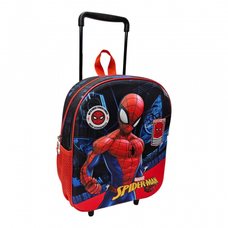 Ghiozdane și Rucsacuri - Troler 3D, 32x26x11cm, multicolor, bretele ajustabile si intarite, Happy, Spiderman