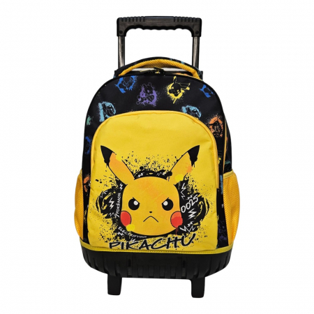 Ghiozdane și Rucsacuri - Troler galben cu bretele ajustabile si intarite, Grande, doua compartimente, 44x33x22 cm, Pokemon