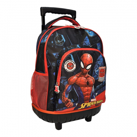 Accesorii școlare - Troler multicolor cu bretele ajustabile si intarite, Grande, doua compartimente, 44x33x23 cm, Spiderman