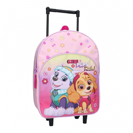 Ghiozdane și Rucsacuri - Troler multicolor, cu un compartiment, 33x25x12 cm, beretele ajustabile si captusite, Girl Pups Rule, Paw Patrol