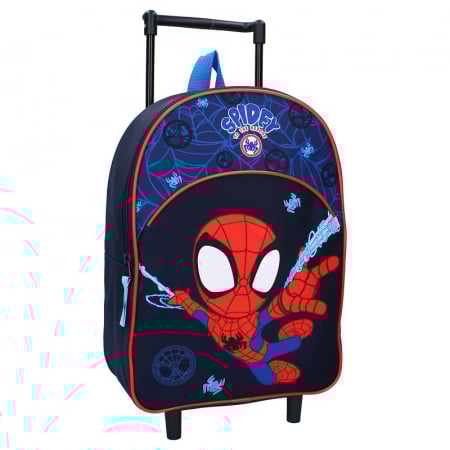 Troler - Troler multicolor, cu un compartiment, 33x25x12 cm, beretele ajustabile si captusite, Spidey Share Kindness, Spiderman