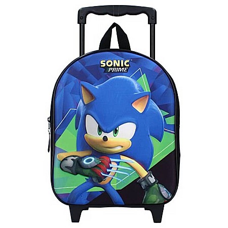 Ghiozdane și Rucsacuri - Troller 3D Sonic Prime Time, Albastru/Negru, 32 x 26 x 11 cm