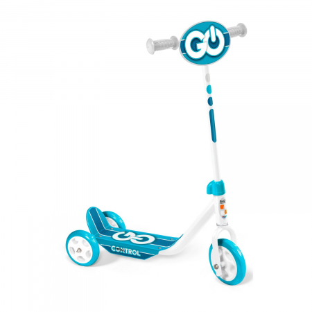 Trotinete - Trotineta pentru copii cu 3 roti, albastru, 2-5 ani, max 20 kg, ghidon reglabil, platforma antialunecare